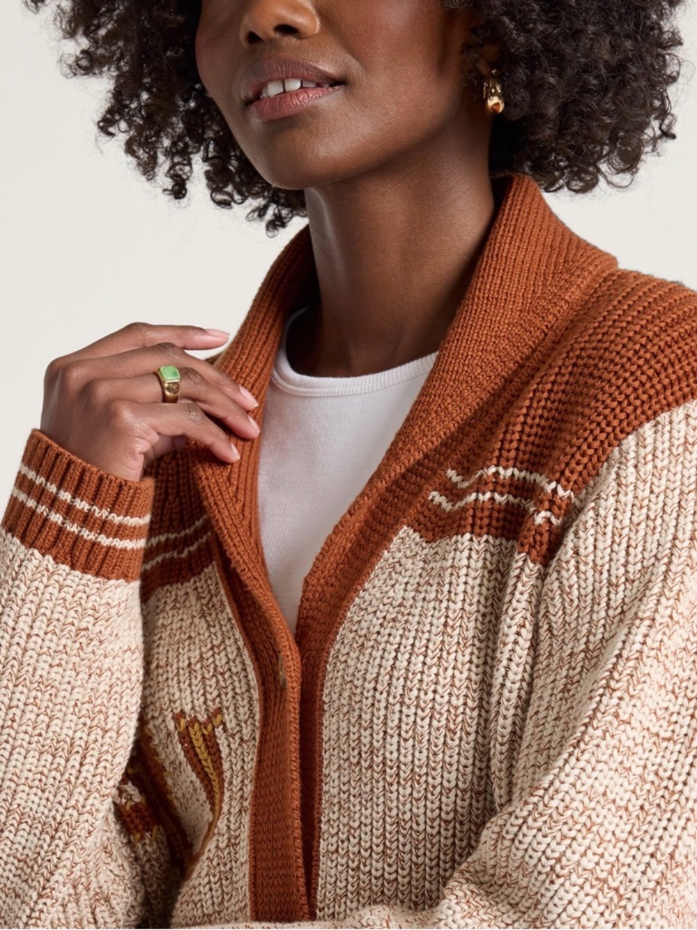 NWT Pendleton  women’s Cotton Heritage Shawl Collar Cardigan Sweater in Rust - Picture 2 of 14